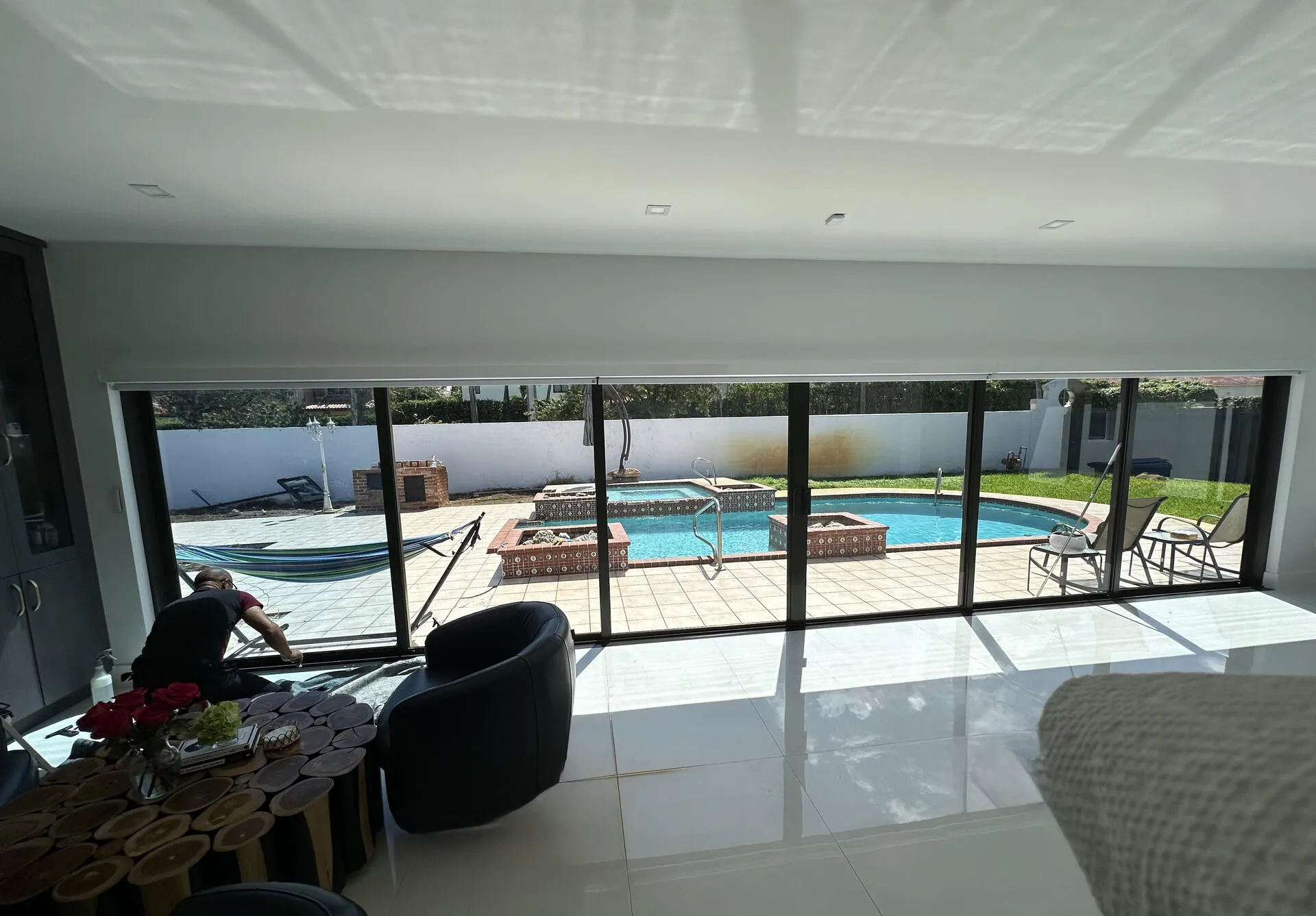 Living area with residential window tint